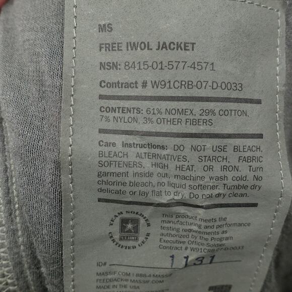 Massif Free IWOL Jacket Mens Medium ACU Camo Flame Resistant Fleece Lined USA - Picture 7 of 11